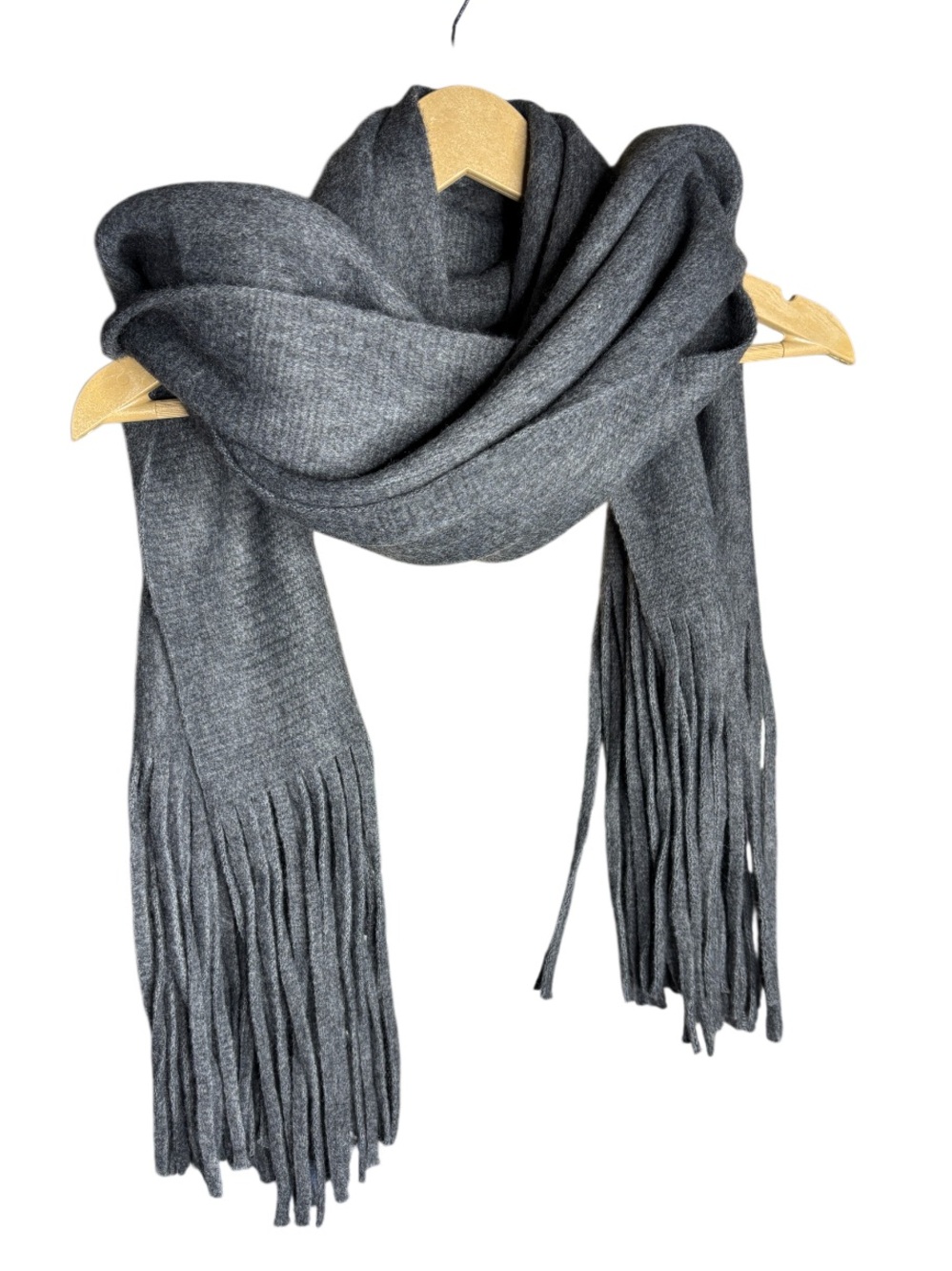 Lucky Brand | Gray Fringe Scarf Wrap Oversized Soft Cozy Winter | One Size - Picture 4 of 6